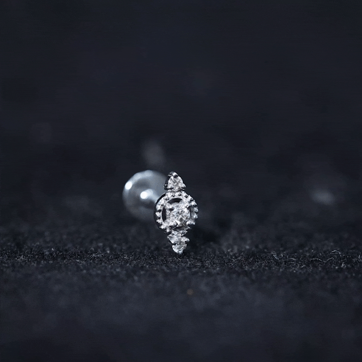 Unique Diamond Gothic Conch Earring for Women Natural - ( HI-SI ) - Rosec Jewels