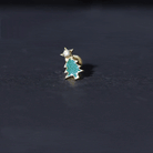 Real Diamond Green Enamel Christmas Tree Cartilage Earring Natural - ( HI-SI ) - Rosec Jewels