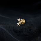 Genuine Round Diamond Three Star Cartilage Earring Natural - ( HI-SI ) - Rosec Jewels