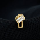 Baguette Diamond Minimal Tragus Earring in Bar Setting Natural - ( HI-SI ) - Rosec Jewels