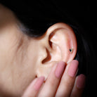 Rosec Jewels-Contemporary Lab Grown Black and White Diamond Helix Earring