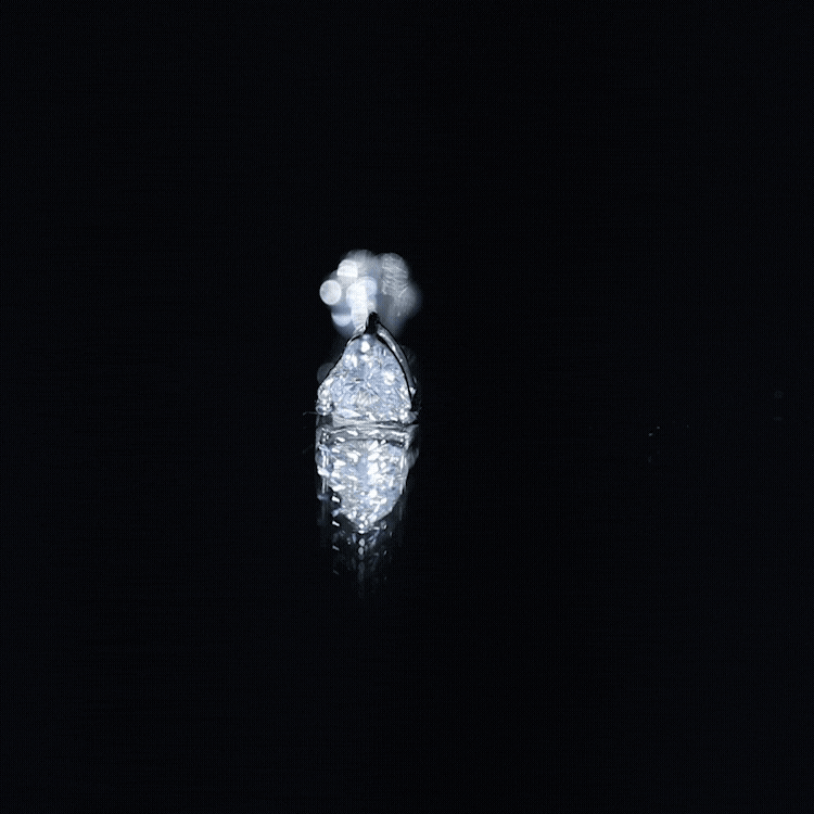 Solitaire Diamond Heart Earring with Flat Back Natural - ( HI-SI ) - Rosec Jewels