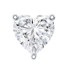 Solitaire Diamond Heart Earring with Flat Back Natural - ( HI-SI ) - Rosec Jewels