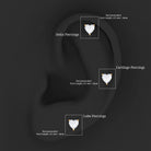 Solitaire Diamond Heart Earring with Flat Back Natural - ( HI-SI ) - Rosec Jewels
