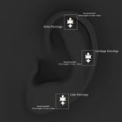 Genuine Diamond Three Stone Earring for Tragus Piercing Natural - ( HI-SI ) - Rosec Jewels