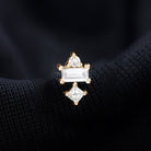 Genuine Diamond Three Stone Earring for Tragus Piercing Natural - ( HI-SI ) - Rosec Jewels
