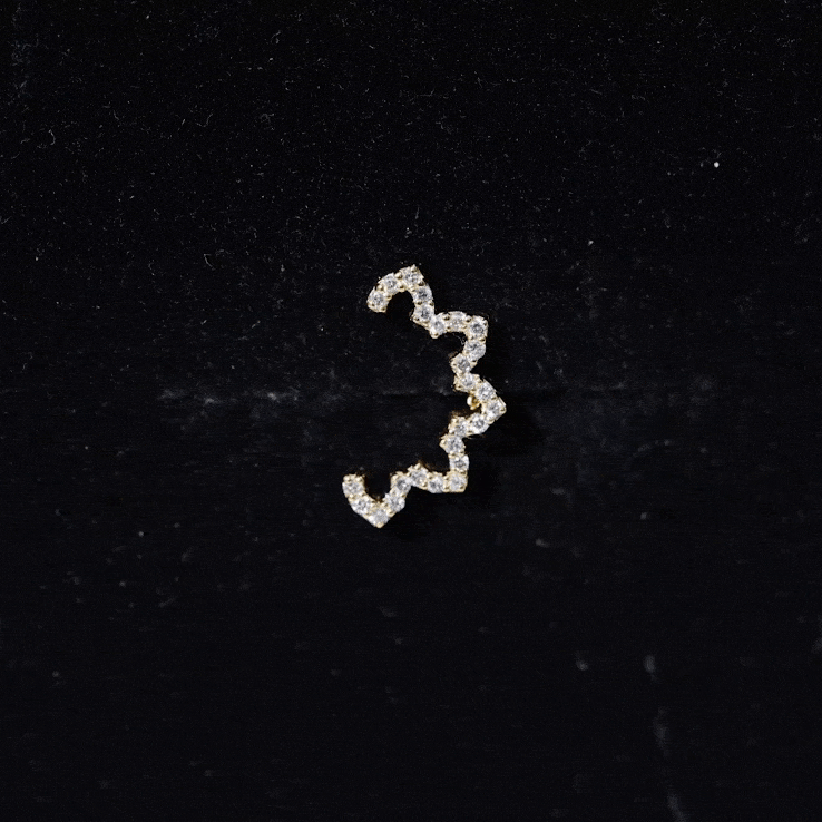 Certified Diamond Curved Floral Earring for Cartilage Piercing Natural - ( HI-SI ) - Rosec Jewels