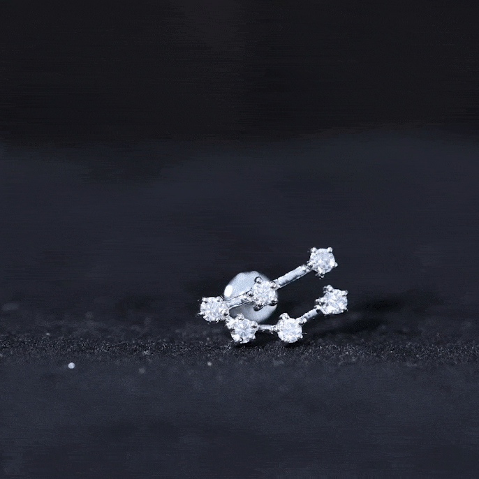 Diamond Capricorn Constellation Helix Piercing Earring Natural - ( HI-SI ) - Rosec Jewels