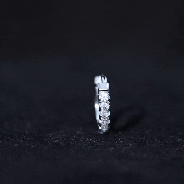 Certified Diamond Helix Huggie Hoop Earring Natural - ( HI-SI ) - Rosec Jewels
