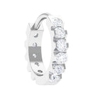Certified Diamond Helix Huggie Hoop Earring Natural - ( HI-SI ) - Rosec Jewels