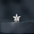 Marquise Diamond Floral Upper Lobe Earring Natural - ( HI-SI ) - Rosec Jewels