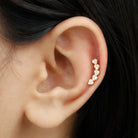 Rosec Jewels-Diamond Heart Crawler Earring for Helix Piercing