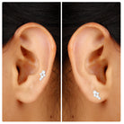 Certified Diamond Cluster Cartilage Piercing Earring Natural - ( HI-SI ) - Rosec Jewels