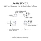 Rosec Jewels-Brilliant Cut Diamond Solitaire Earring Set for Helix Piercing