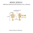 Rosec Jewels-Certified Diamond Flower Helix Drop Earring