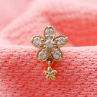 Rosec Jewels-Certified Diamond Flower Helix Drop Earring