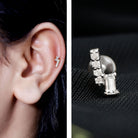 Minimalist Diamond Tragus Piercing Earring Natural - ( HI-SI ) - Rosec Jewels