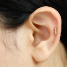 Diamond Bar Earring for Tragus Piercing Natural - ( HI-SI ) - Rosec Jewels