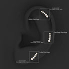 Minimal Graduated Diamond Crawler Earring Natural - ( HI-SI ) - Rosec Jewels