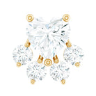 Heart Shape Diamond Dog Paw Earring for Helix Piercing Natural - ( HI-SI ) - Rosec Jewels
