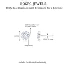 Rosec Jewels-Certified Diamond Cluster Stud Earring with Flat Back