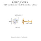 Rosec Jewels-Certified Diamond Cluster Stud Earring with Flat Back