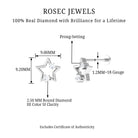 Rosec Jewels-Certified Diamond Star Earring for Upper Lobe Piercing