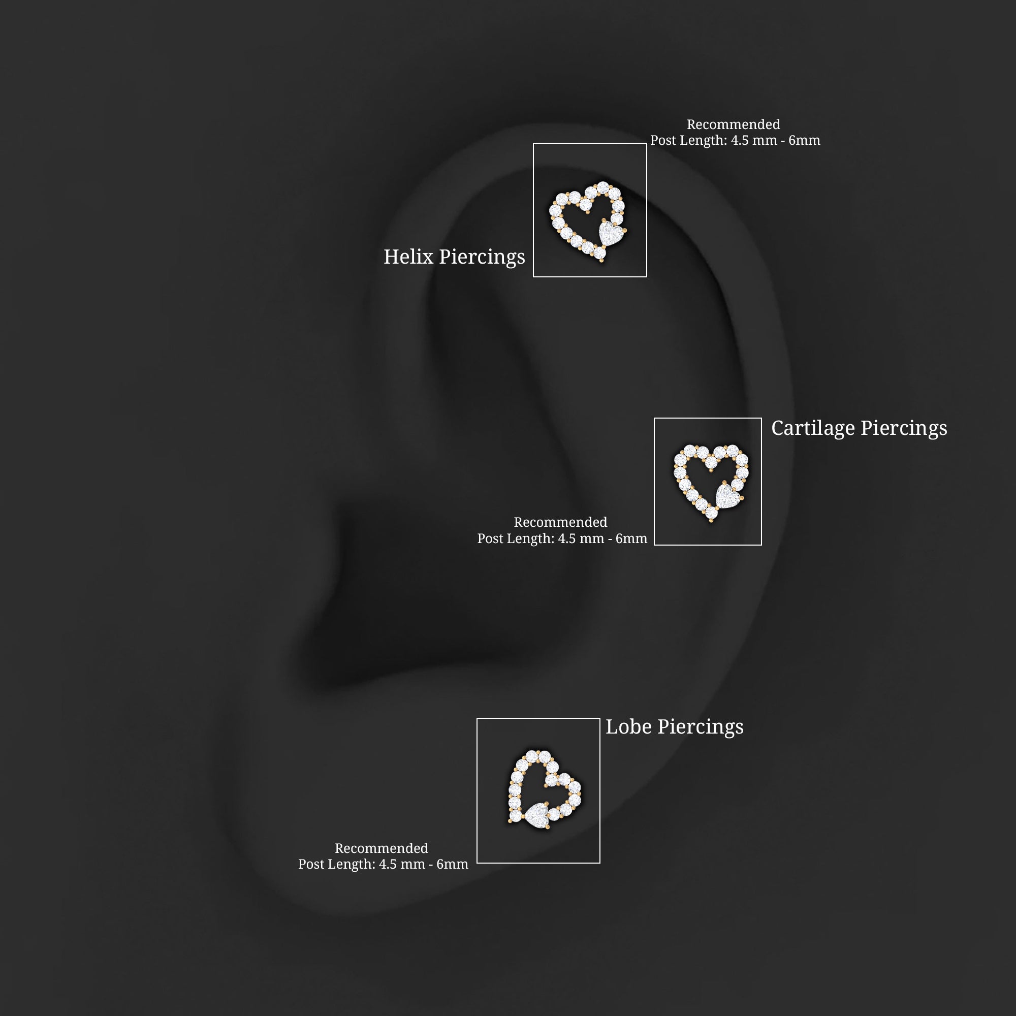 Rosec Jewels-Diamond Heart Shape Cartilage Earring