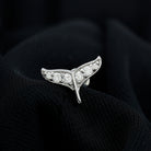 Moissanite Whale Tail Earring for Cartilage Piercing D-VS1 - Rosec Jewels