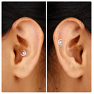 Genuine Diamond Crescent Moon Helix Earring Natural - ( HI-SI ) - Rosec Jewels