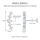 Graduated Style Diamond Crawler Earring for Women Natural - ( HI-SI ) - Rosec Jewels