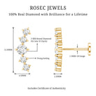 Graduated Style Diamond Crawler Earring for Women Natural - ( HI-SI ) - Rosec Jewels