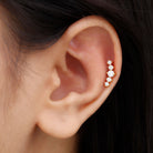 Graduated Style Diamond Crawler Earring for Women Natural - ( HI-SI ) - Rosec Jewels