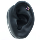Oval Natural Amethyst Tragus Earring with Lab Grown Diamond AAA - Rosec Jewels