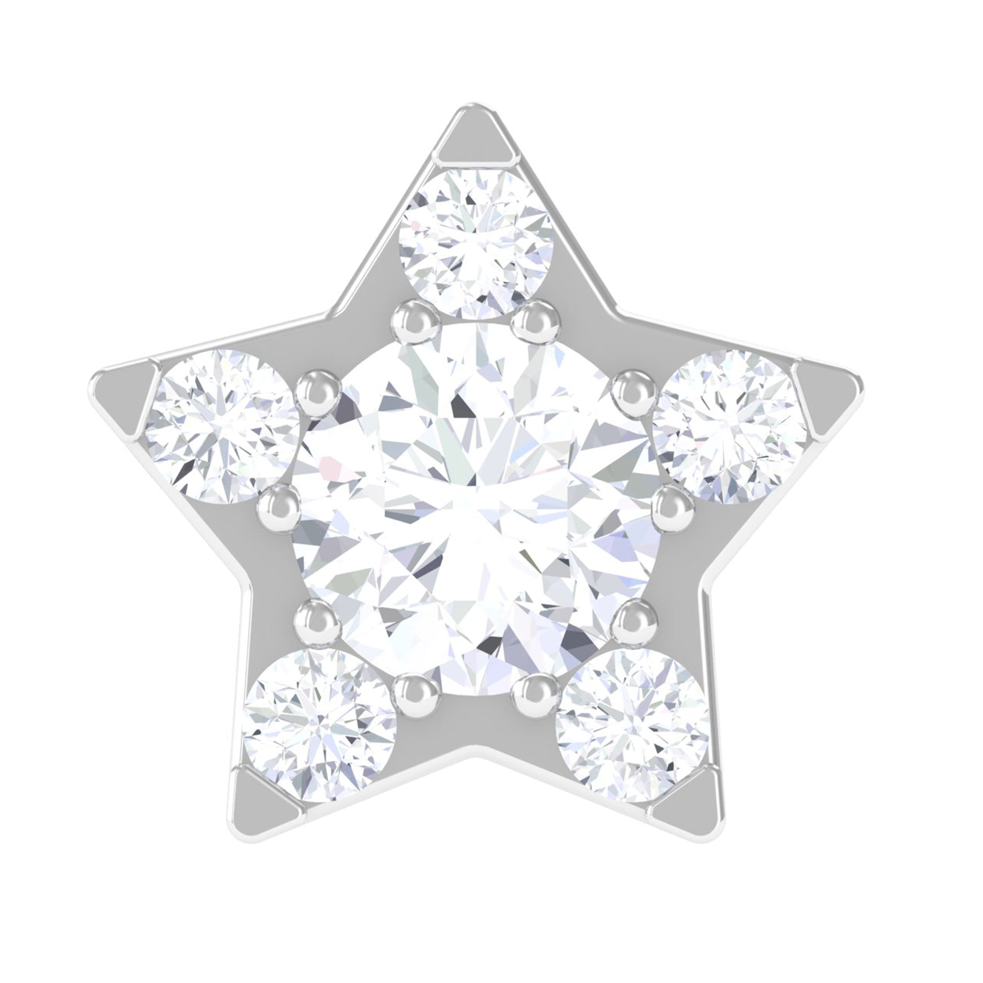 Round Diamond Star Forward Helix Earring Natural - ( HI-SI ) - Rosec Jewels