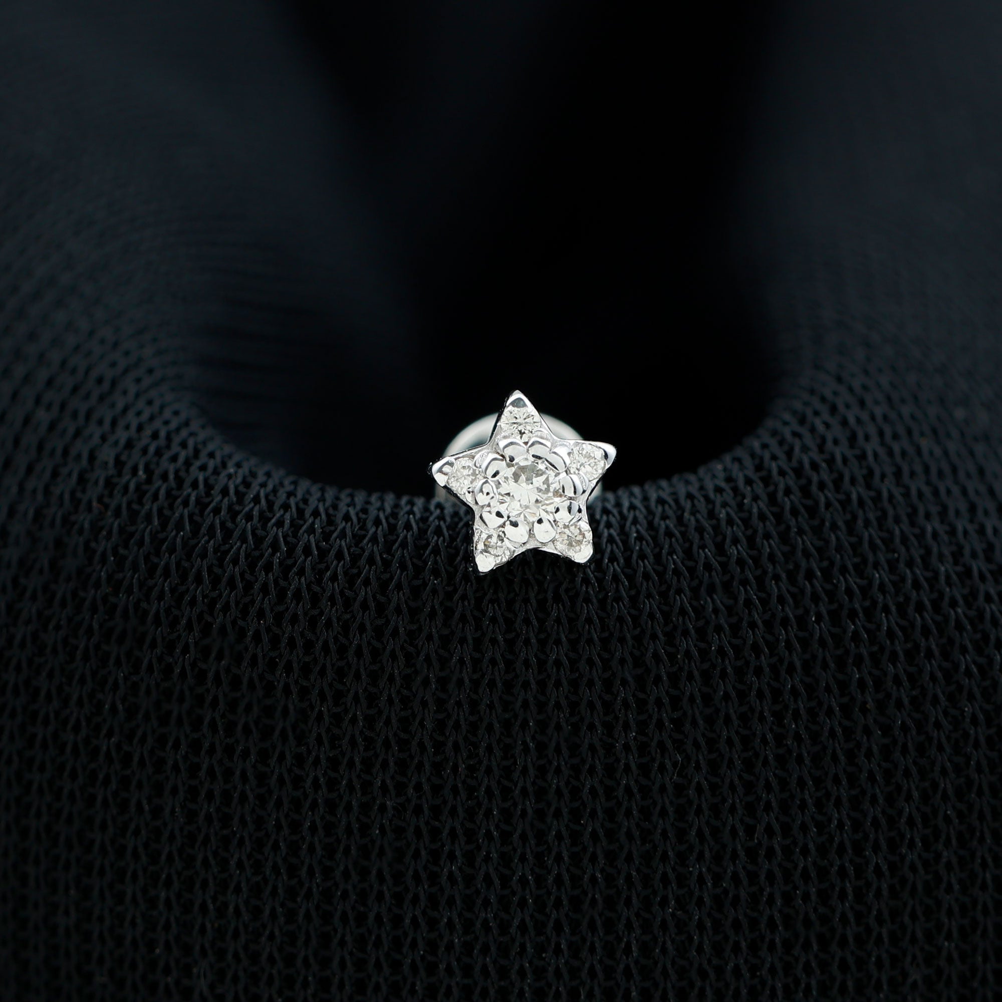 Round Diamond Star Forward Helix Earring Natural - ( HI-SI ) - Rosec Jewels