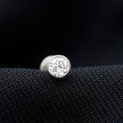Bezel Set Diamond Cartilage Earring with Flat Back Natural - ( HI-SI ) - Rosec Jewels
