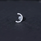 Moissanite Half Circle Earring for Helix Piercing D-VS1 - Rosec Jewels