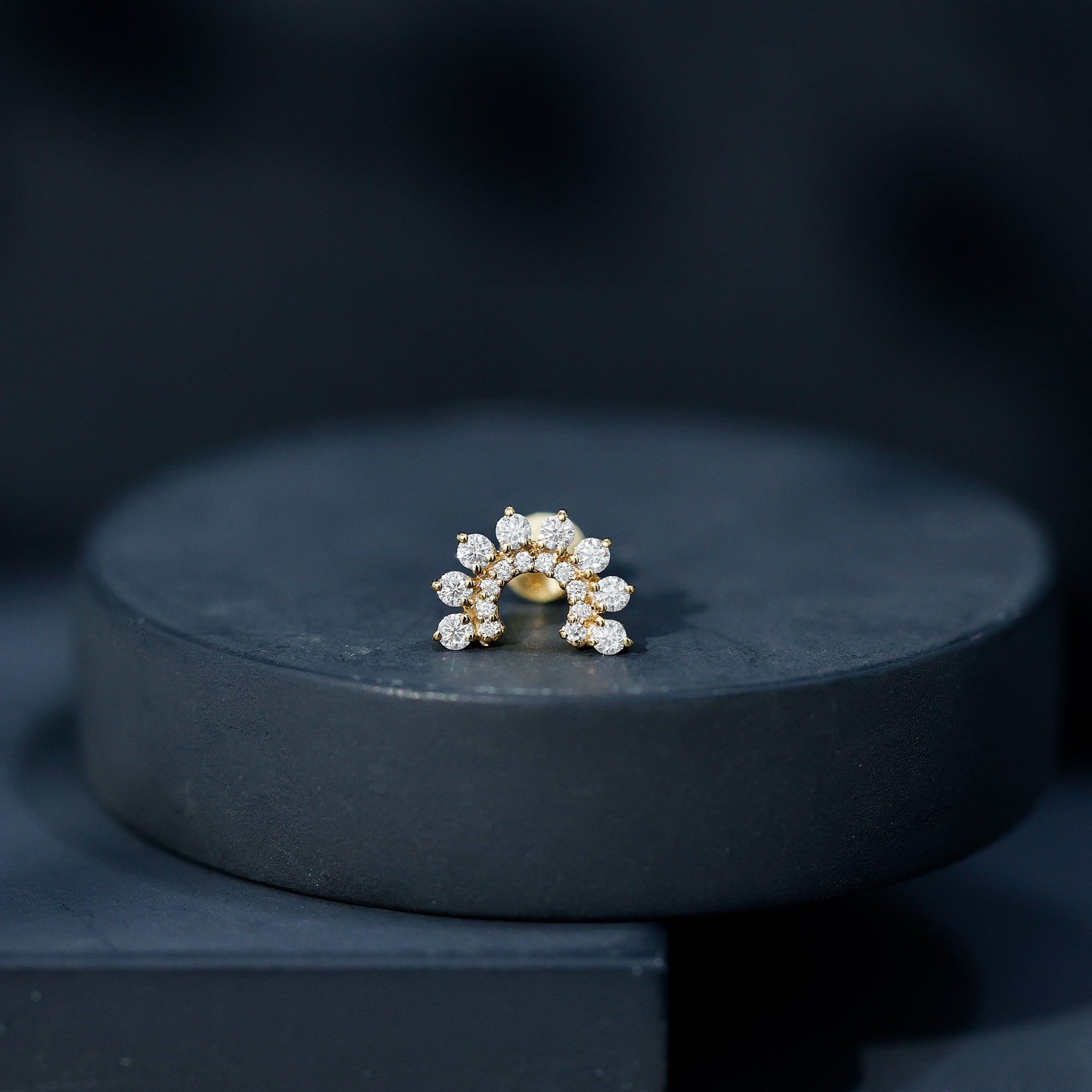Princess Cut Moissanite Solitaire Conch Earring D-VS1 - Rosec Jewels