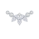 Marquise Moissanite Curved Crawler Earring for Helix Piercing D-VS1 - Rosec Jewels
