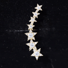Graduated Diamond Star Crawler Earring for Helix Piercing Natural - ( HI-SI ) - Rosec Jewels