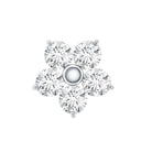Certified Round Moissanite Flower Earring for Conch Piercing D-VS1 - Rosec Jewels