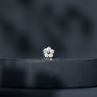 Certified Round Moissanite Flower Earring for Conch Piercing D-VS1 - Rosec Jewels