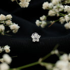Certified Round Moissanite Flower Earring for Conch Piercing D-VS1 - Rosec Jewels