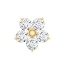 Certified Round Moissanite Flower Earring for Conch Piercing D-VS1 - Rosec Jewels
