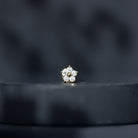 Certified Round Moissanite Flower Earring for Conch Piercing D-VS1 - Rosec Jewels
