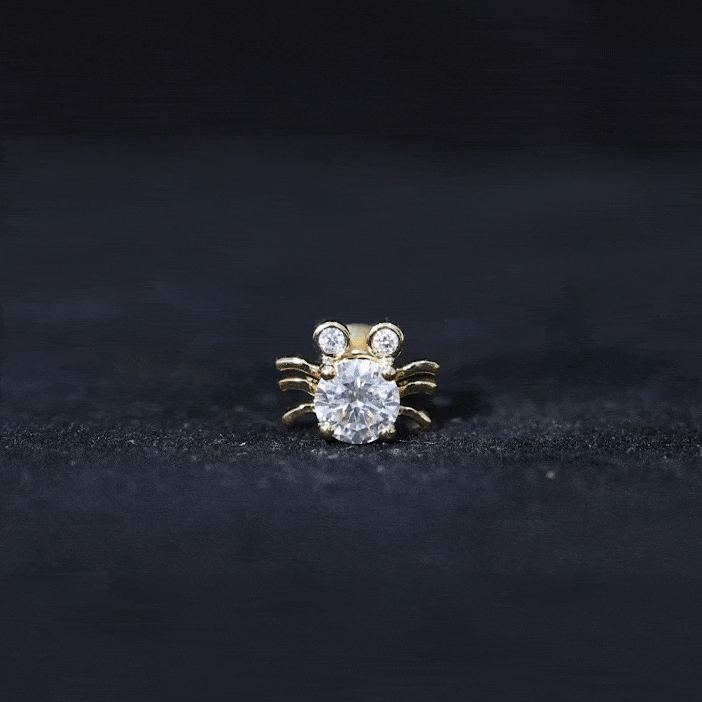 Certified Moissanite Crab Cartilage Earring D-VS1 - Rosec Jewels