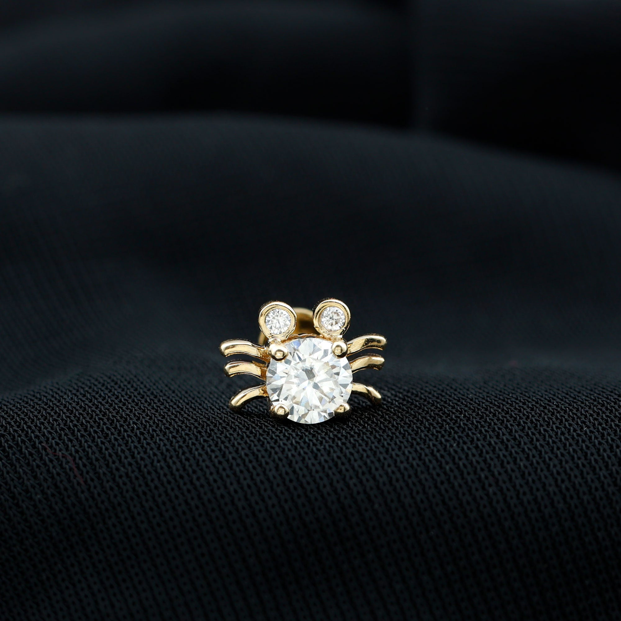 Certified Moissanite Crab Cartilage Earring D-VS1 - Rosec Jewels