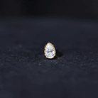Solitaire Diamond Teardrop Stud Earring for Helix Piercing Natural - ( HI-SI ) - Rosec Jewels