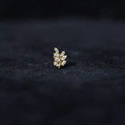 Rosec Jewels-Natural Diamond Olive Leaf Earring for Cartilage Piercing